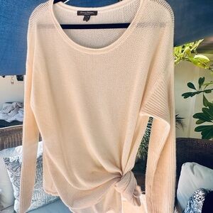 Tommy Bahama cashmere top sweater Cream Knit with side knot.